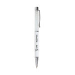 Caneta metal gliter branca personalizada a laser